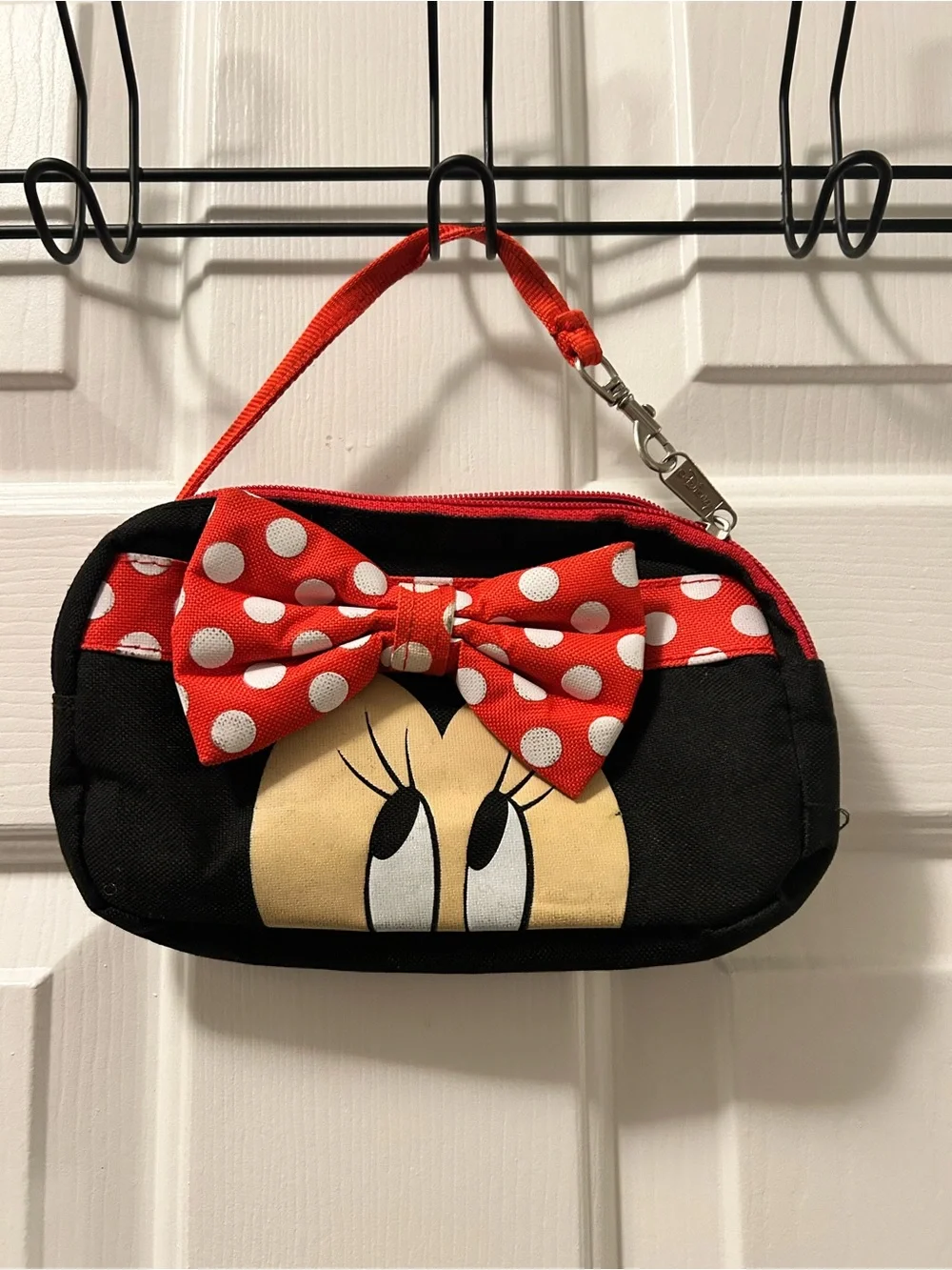 Black & Red Polka Dot Bow Wristlet Clutch